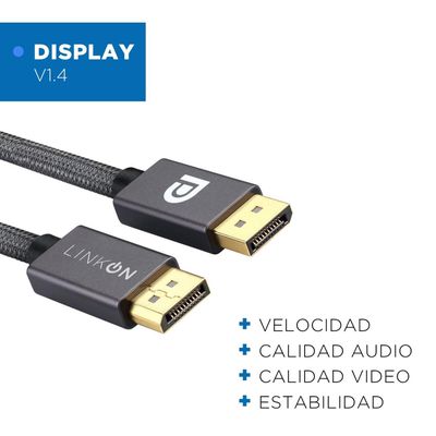 Imagen 2 del producto Cable Displayport 8k (8k 60hz / 4k 144hz/ 2k 165hz) V1.4 2mt