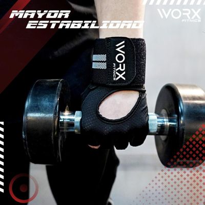 Imagen 2 del producto Guantes Entrenamiento Con Muñequera Worx Gimnasio Pesas Gym XL negro