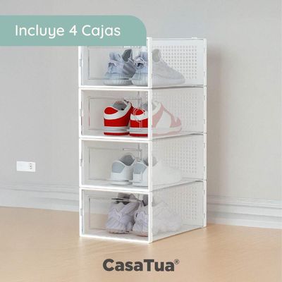 Imagen 2 del producto Caja Organizadora de Zapatos Set x4 CasaTua Apilables Firmes