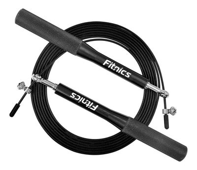 Cuerda Saltar Ajustable con Peso Profesional Cardio Crossfit Silver negro