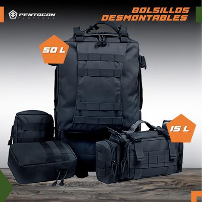 Imagen 2 del producto Mochila Tactica Militar Outdoor Pentagon 50l Impermeable