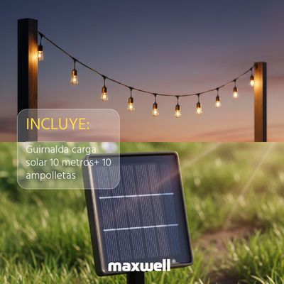 Imagen 2 del producto Guirnalda Solar Maxwell 10m Luces Exterior Terraza Impermeable