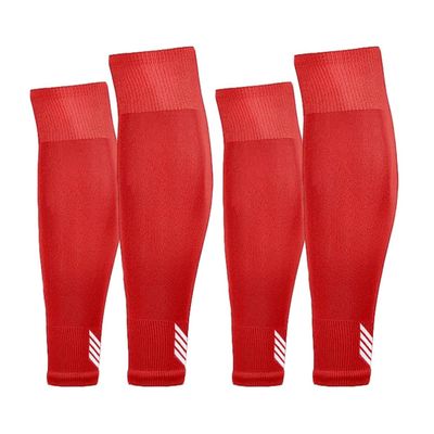 Medias Futbol Deportivas Sin Pie Pantorrillera Fitnics Set 2 Talla única rojo