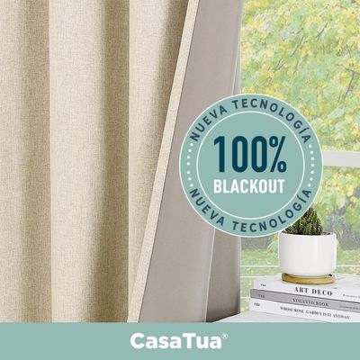 Imagen 2 del producto Cortina Blackout 100% CasaTua 1 Paño 140x220 Textu Lino