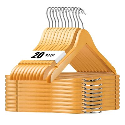 Colgadores Ganchos Ropa Casatua Madera Antideslizantes x20