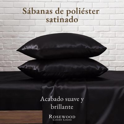 Imagen 2 del producto Sabanas Satin Ultra Suaves Juego Completo Rosewood Super King
