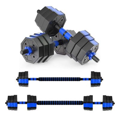 Mancuernas Ajustables Set de 20 Kg Total Fitnics 2en1 +Barra