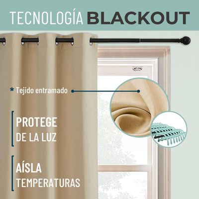 Imagen 2 del producto Cortina Blackout Casatua Un Paño 140x220cm Aislante
