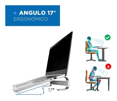 Imagen 2 del producto Soporte Alum Base Alzador para Mac Macbook Notebook 10 a 18""