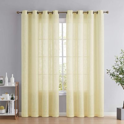 Imagen 2 del producto Cortina Velo Visillo 2 Paños 140x220cm Textura Lino Casatua