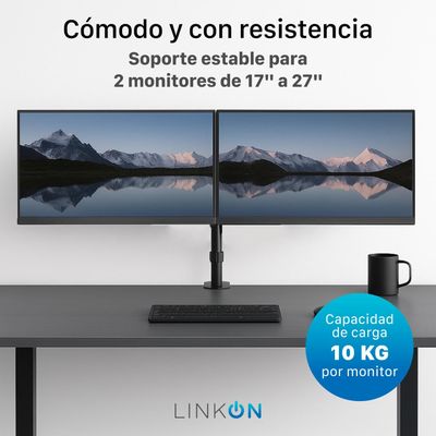 Imagen 2 del producto Soporte de Monitor Doble Para 2 Monitores Escritorio Linkon