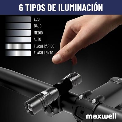 Imagen 2 del producto Luz Bicicleta Set Delantera +Trasera Usb Impermeable Maxwell