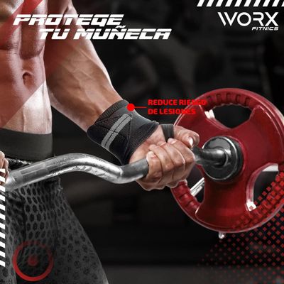 Imagen 2 del producto Muñequeras Levantamiento Pesas Worx Gym Gimnasio Crossfit x2