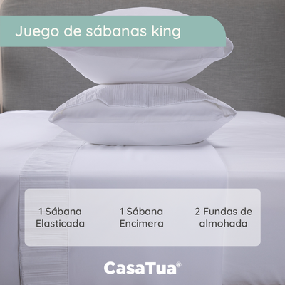 Imagen 2 del producto Sabanas Hotel Suave 1800 Casatua + 1 Funda Almohada King