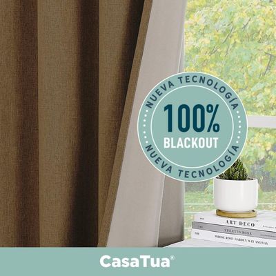 Imagen 2 del producto Cortina Blackout 100% 2 Paños de 140x220cm Text Lino