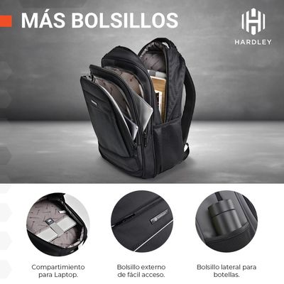 Imagen 2 del producto Mochila Notebook Impermeable Antirrobo Balistica Hardley Usb