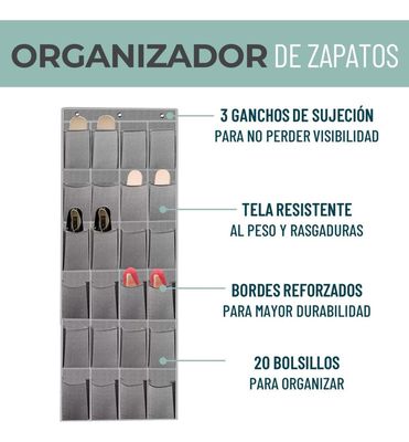Imagen 2 del producto Organizador Zapatos Zapatero Colgante Puerta Closet 24 Pares