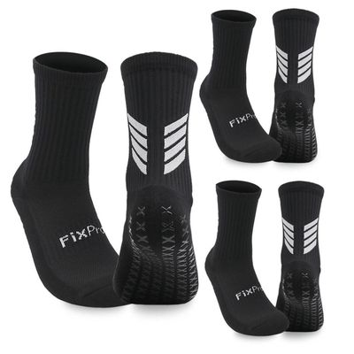 Medias Futbol Calcetas  Deportivas Antideslizantes x3 Fitnics Talla Única negro