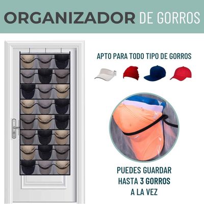 Imagen 2 del producto Organizador Gorras Gorros Jockey Detrás De Puerta Casatua