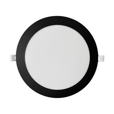 Panel Redondo LED Embutido Negro 18W - Cálido