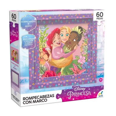 Rompecabezas Princesas con marco 60 piezas-Disney
