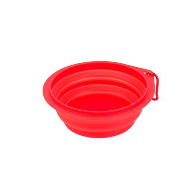 Imagen 1 del producto Plato Plegable de Paseo Para Mascotas Pequeño Rojo