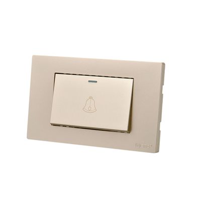 Imagen 2 del producto Pack 5 Pulsador Timbre Metálico Simple 10A - Dorado