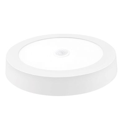 Panel Redondo LED ECO Sobrepuesto Blanco Con Sensor 18W Neutro