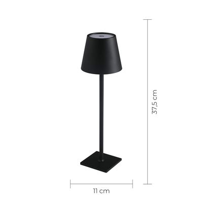 Imagen 2 del producto Lampara de Mesa LED táctil, inalámbrica y recargable Negro