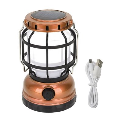 Imagen 2 del producto Lámpara Portátil de Camping Recarga Solar Dorada 