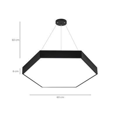 Imagen 2 del producto Lámpara Colgante Hexagonal Negra 50w- 60 cms CCT
