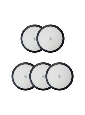 Imagen 1 del producto Pack 5 Panel Redondo LED ECO Sobrepuesto Negro Con Sensor 18W Cálido