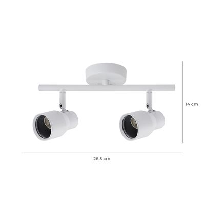 Imagen 2 del producto Foco Spot Cielo o Muro Porta 2xGU-10 Round Blanco Incluye  Ampolleta