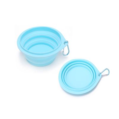 Plato Plegable de Paseo Para Mascotas Pequeño Celeste
