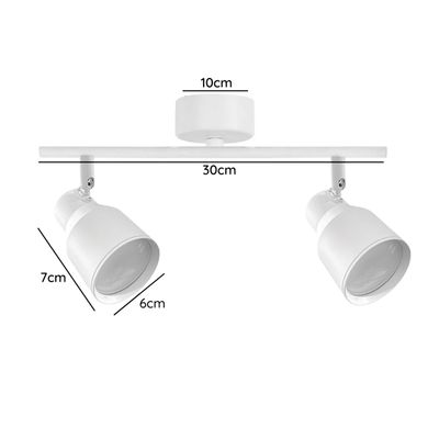 Imagen 2 del producto Foco LED Sobrepuesto Decorativo Doble GU-10 Blanco Híades