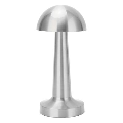 Lámpara de Mesa LED Recargable ""Mushroom LED"" Dimeable Plateado