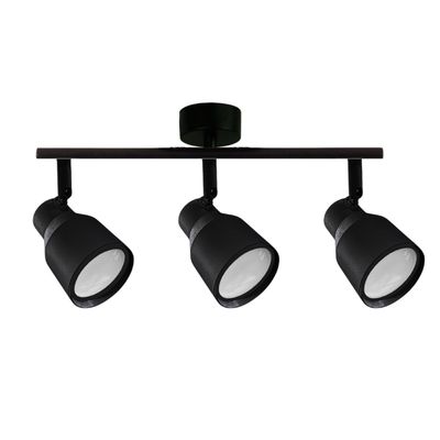 Foco LED Sobrepuesto Decorativo Triple GU-10 Negro Híades
