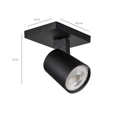 Imagen 2 del producto Foco Spot LED Track Light 1xGU10 Negro Incluye Ampolleta Cálida