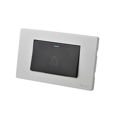 Imagen 2 del producto Pack 5 Pulsador Timbre Metálico Simple 10A - Gris - Negro