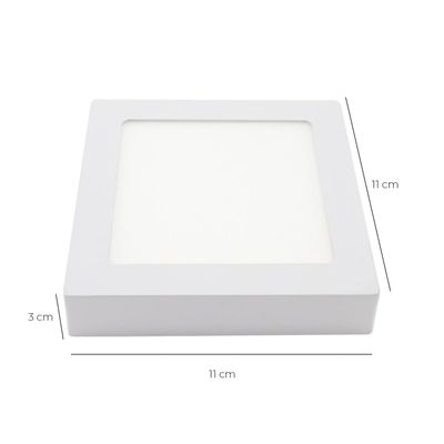 Imagen 2 del producto Pack 3 Panel Cuadrado LED ECO Sobrepuesto Blanco 6W Cálido