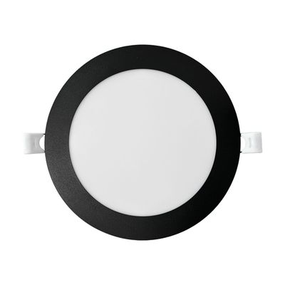 Panel Redondo LED Embutido Negro 12W - Frío