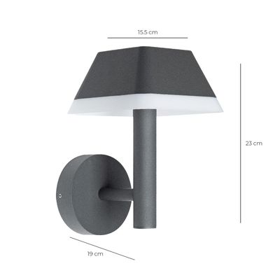 Imagen 2 del producto Apliqué LED Farol Pro Grafito 12W Luz Cálida