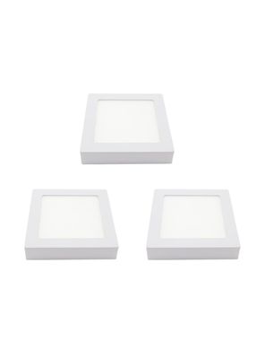Pack 3 Panel Cuadrado LED ECO Sobrepuesto Blanco 6W Frío