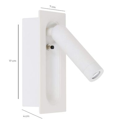 Imagen 2 del producto Apliqué Lector LED Uni 3W Blanco - Luz Cálida