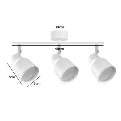 Imagen 2 del producto Foco LED Sobrepuesto Decorativo Triple GU-10 Blanco Híades