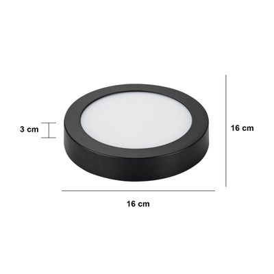 Imagen 2 del producto Panel Redondo LED ECO Sobrepuesto Negro 12W Neutro