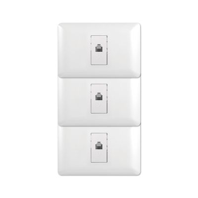 Pack 3 Toma Telefónica RJ11 Blanco