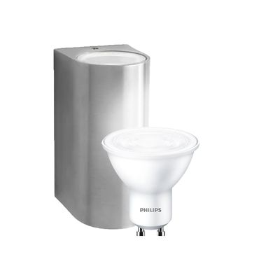 Aplique LED Exterior ""Nightingale"" Acero Philips Ampolleta Fría