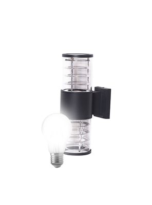 Aplique Espiral Doble Porta E-27 Negro Incluye Ampolleta Fría