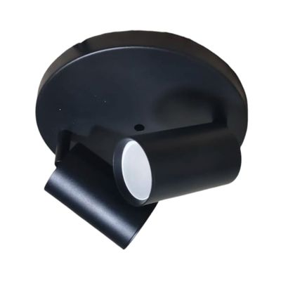 Pack 5 Foco Sobrepuesto Con Base Redonda 2xGU-10 Altair II Negro Ampolleta Cálida